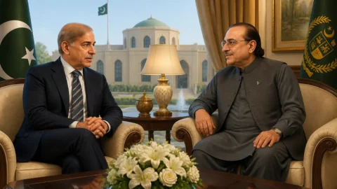 اس خبر کے لیے متحرک اداریاتی خاکہ: شہباز-زرداری ملاقات کا مقصد مسلم لیگ (ن) اور پی پی پی میں کشیدگی کم کرنا