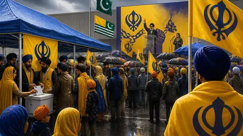 اس خبر کے لیے متحرک اداریاتی خاکہ: انڈیاناپولس میں خالصتان ریفرنڈم کا انعقاد، کشمیر کے حق میں نعرے بازی
