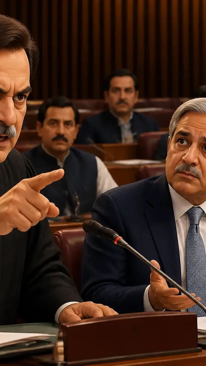 Animated editorial illustration for: Speaker Ayaz Sadiq Angered by Unanswered Questions in National Assembly