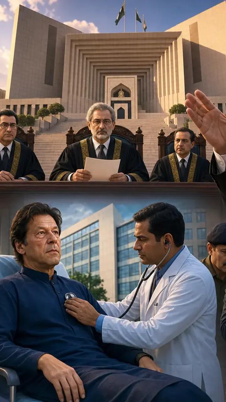 Animated editorial illustration for: Medical Board Formed for Imran Khan’s Examination at Private Hospital