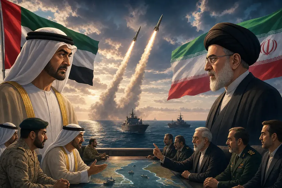 Animated editorial illustration for: Iran’s IRGC seizes UAE-linked tanker, reports Fars News