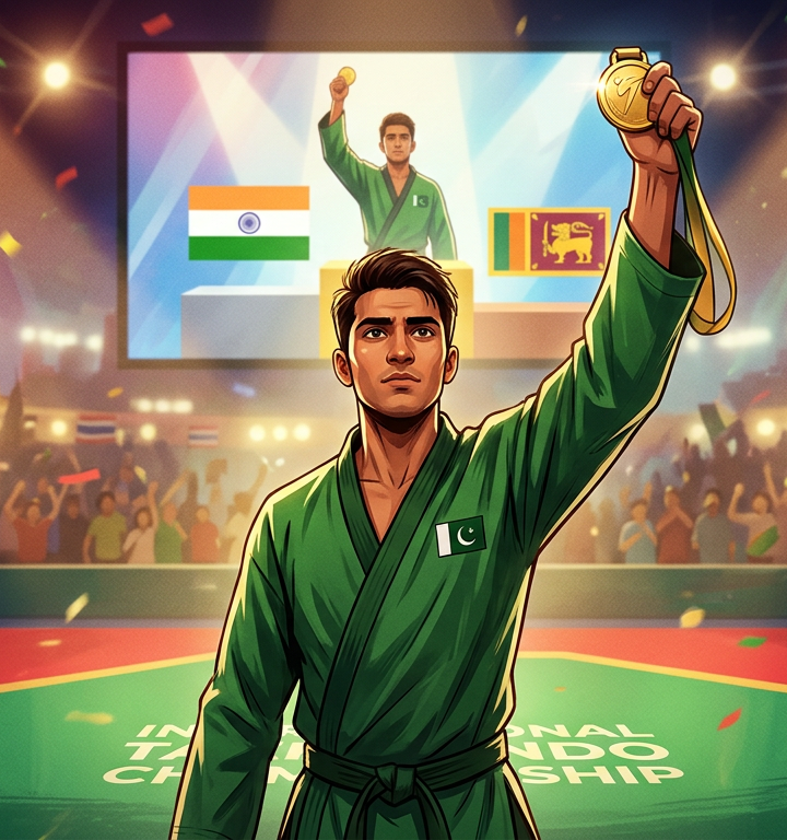 Waziristan’s Ahsan Mehsud Wins Gold at International Taekwondo Championship