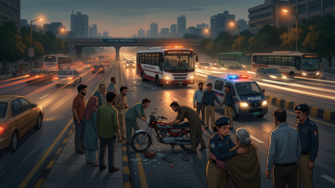 کراچی: جامعہ کراچی کی بس کی ٹکر سے موٹر سائیکل سوار لڑکی جاں بحق