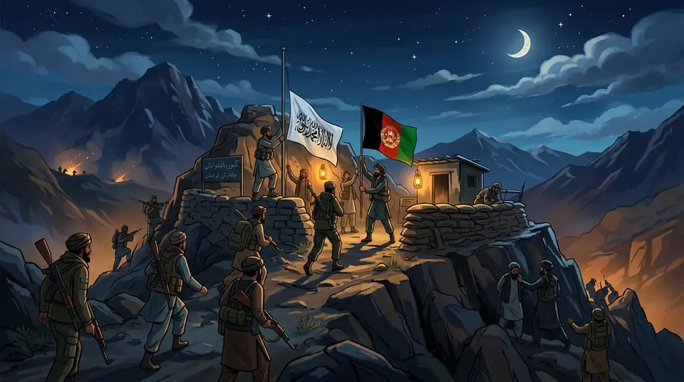 Animated editorial illustration for: Resistance Groups Claim Over 100 Taliban Casualties in Afghanistan