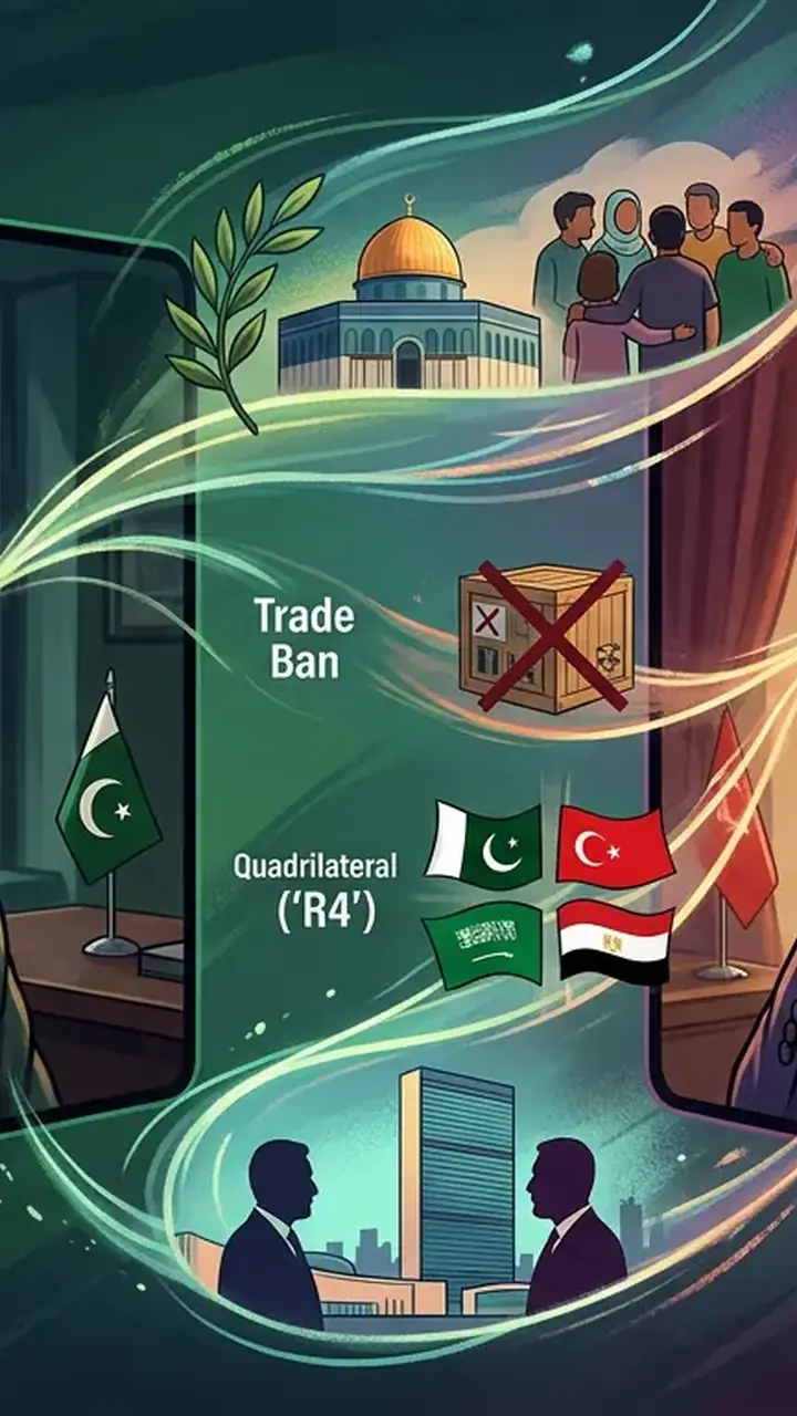 Animated editorial illustration for: Dar and Turkish FM Reaffirm Joint Stance on Palestine in Phone Call