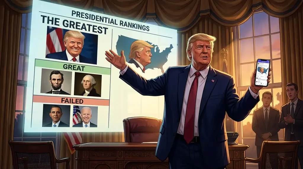 Donald Trump declares himself greatest president in US history