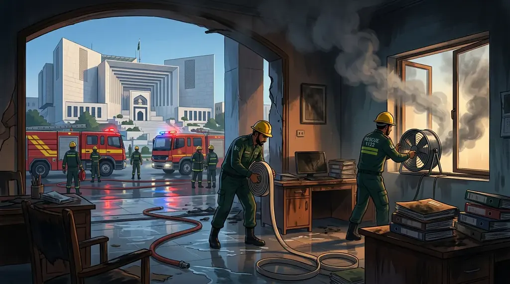 Fire at Supreme Court Extinguished, Teams Reportedly Halted at Gate