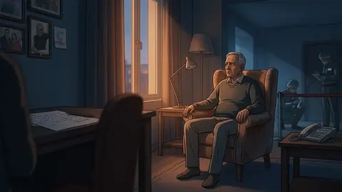 Animated editorial illustration for: Former Delhi Chief Secretary Rakesh Mehta Dies by Apparent Suicide