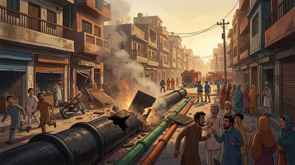 حیدرآباد: سیوریج نالے میں گیس پائپ لائن پھٹنے سے دھماکے، خوف و ہراس