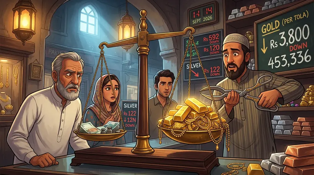 Gold Price in Pakistan Drops by Rs 3,800 Per Tola