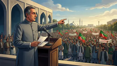Animated editorial illustration for: Government Contacts PTI’s Aamir Dogar to Propose Political Solution