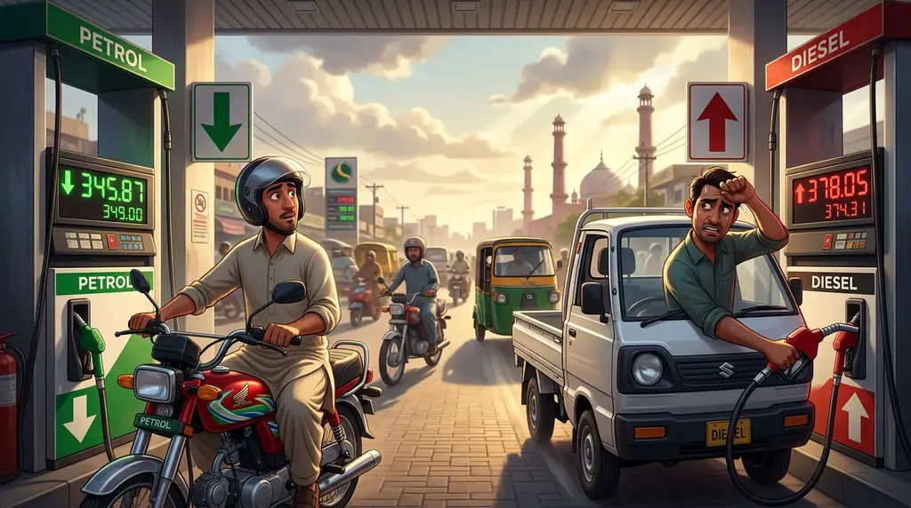 پیٹرول 3.13 روپے سستا، ڈیزل 3.74 روپے مہنگا کر دیا گیا