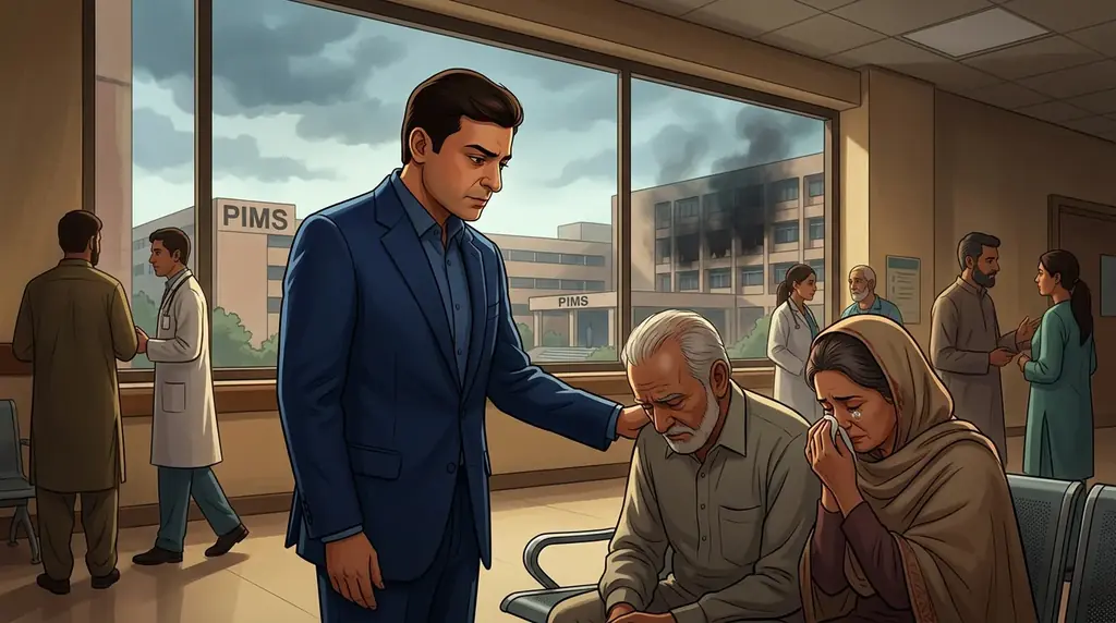 Hamza Shehbaz visits PIMS, condoles with families of fire victims