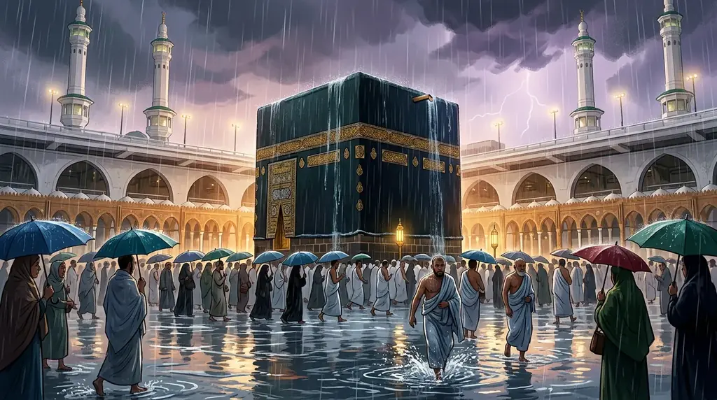 Heavy Rain in Makkah Brings Pleasant Weather, Causes Waterlogging