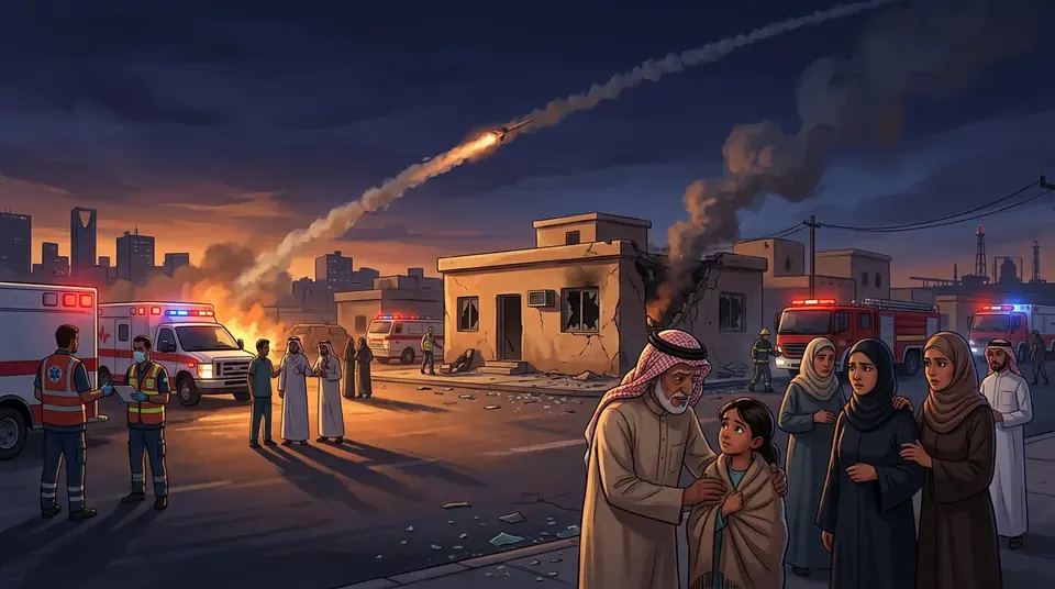Animated editorial illustration for: US Senator Claims Iran Behind Houthi Attacks on Saudi Arabia