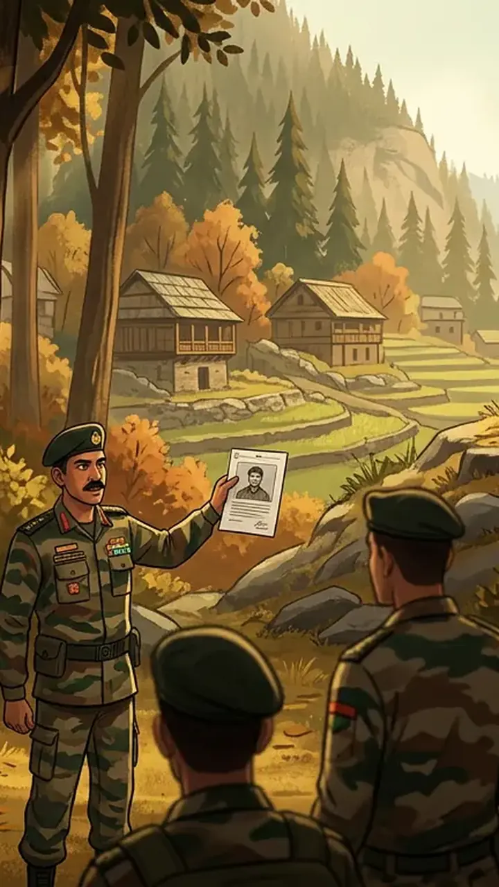 Animated editorial illustration for: Indian Army Accused of Claiming to Kill Same Kashmiri Youth Three Times
