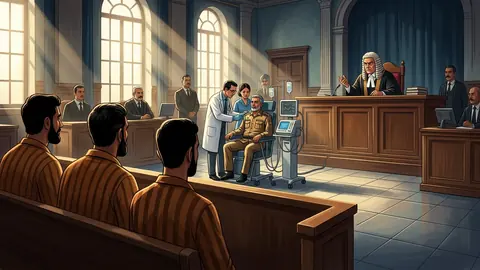 Animated editorial illustration for: Islamabad High Court Hears Plea for Equal Medical Care for Adiala Prisoners