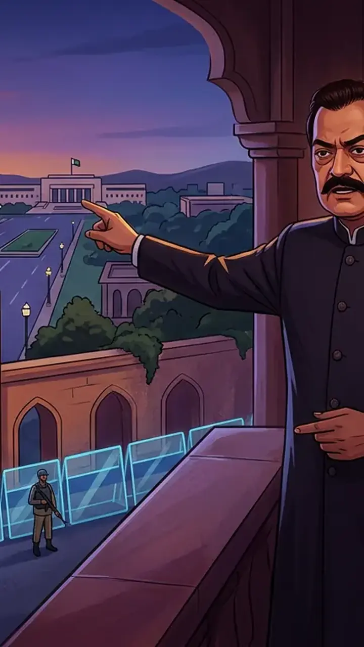 Animated editorial illustration for: Islamabad should be off-limits for protests, says Rana Sanaullah