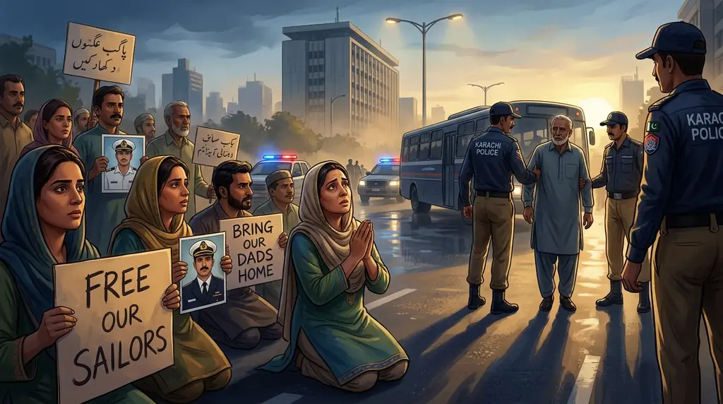 کراچی: صومالی قزاقوں کے یرغمالیوں کے احتجاج پر پولیس کی تفصیلات جاری