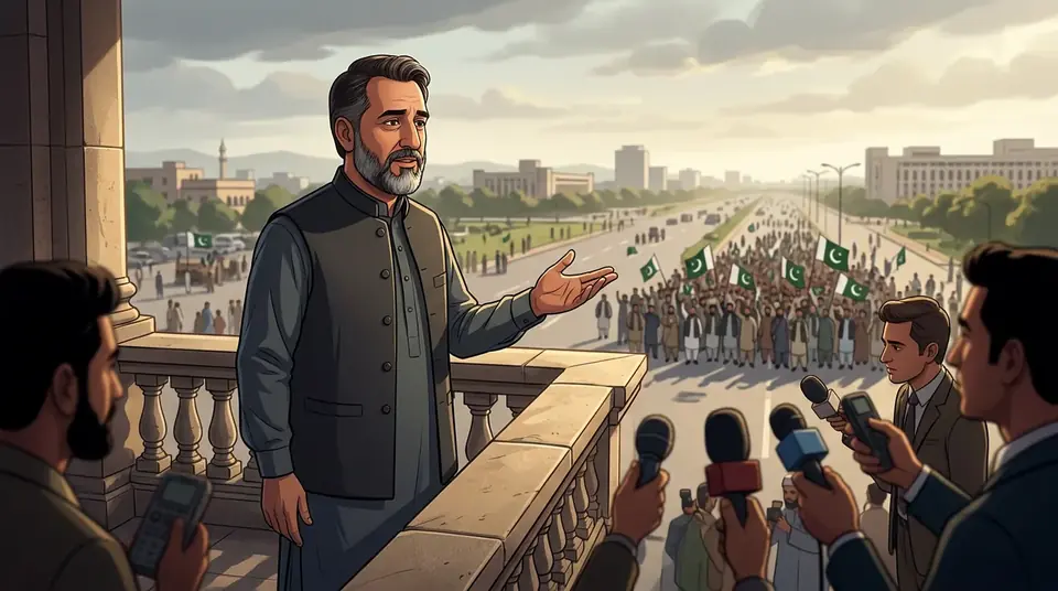 Animated editorial illustration for: KP CM Afridi offers dialogue but warns against ‘misadventure’