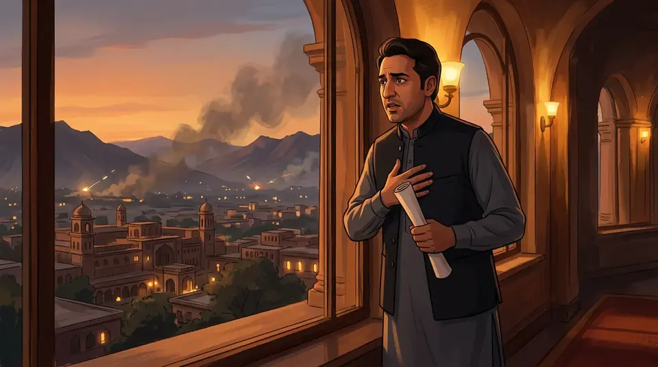 Animated editorial illustration for: KP Governor Kundi says province facing terrorism, appeals for federal help