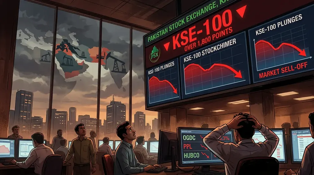 KSE-100 Plunges Over 1,800 Points Amid Middle East Tensions
