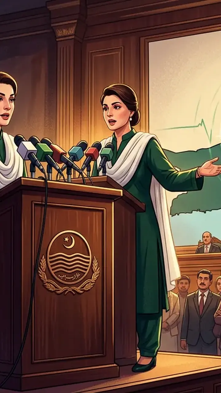 Animated editorial illustration for: Political debate over new provinces intensifies as Khawaja Asif weighs in