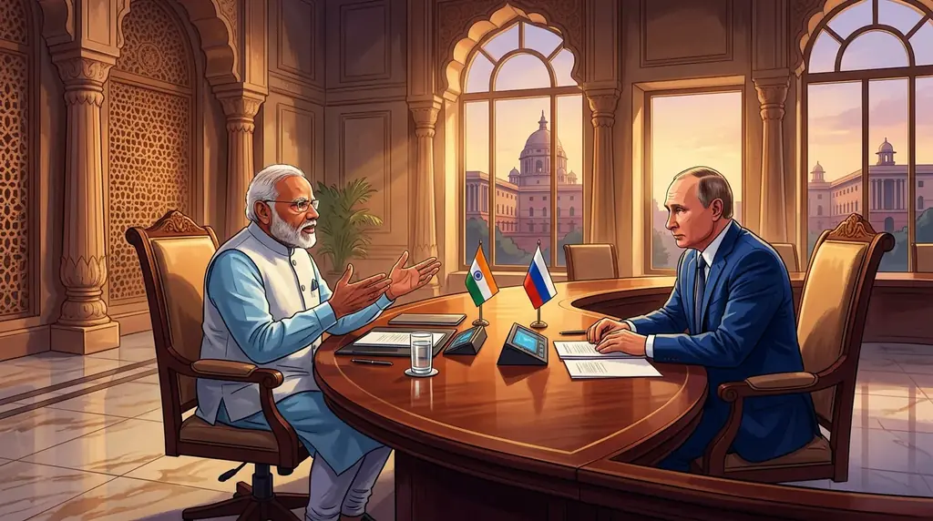 Modi and Putin hold talks in New Delhi on trade and defence