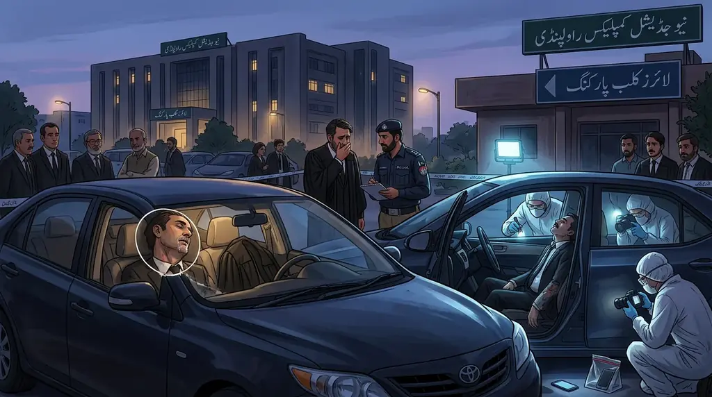 Murder case filed after lawyer found dead in car at Rawalpindi Judicial Complex