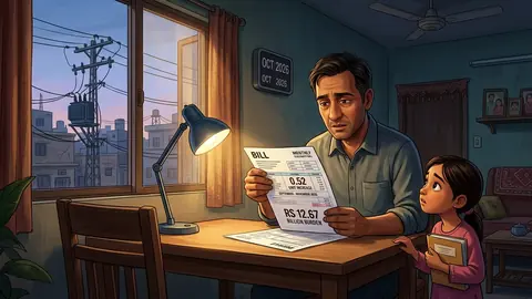 Animated editorial illustration for: NEPRA raises electricity price by Rs 0.52 per unit nationwide