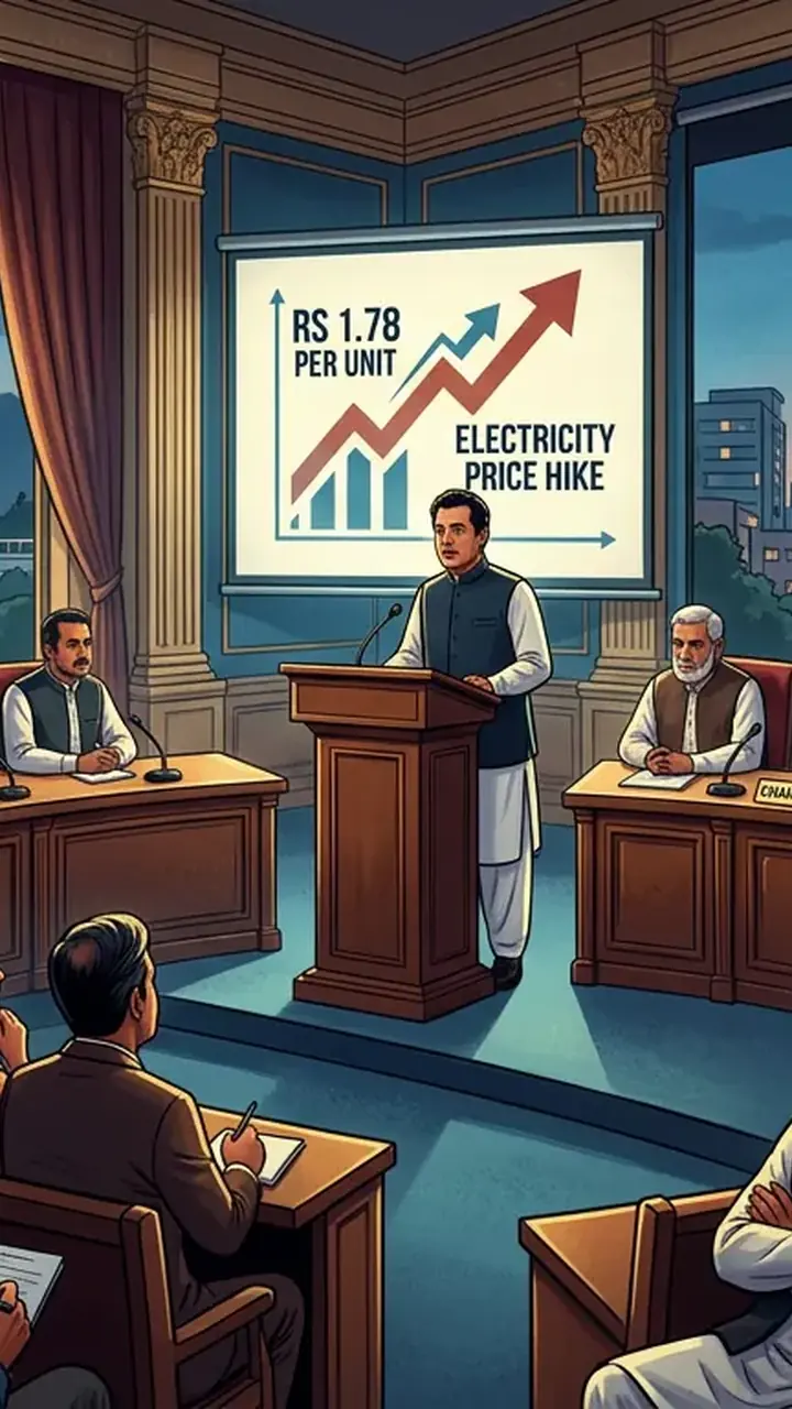 Animated editorial illustration for: NEPRA to hear petition for Rs 1.78 per unit electricity price hike