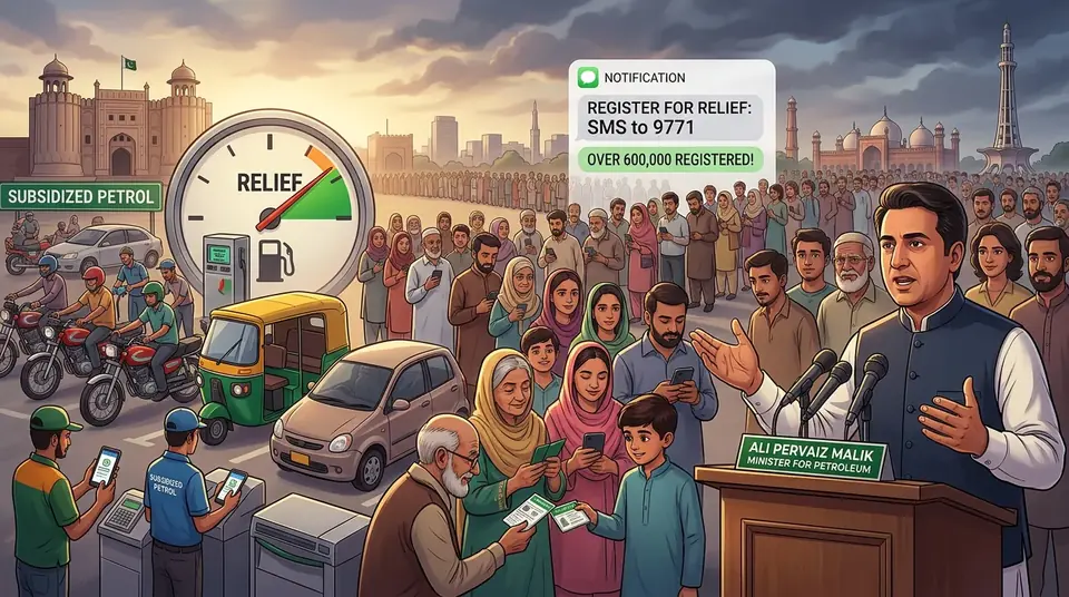 Animated editorial illustration for: Over 700,000 Benefit from Petrol Relief Scheme, Minister Vows Extension