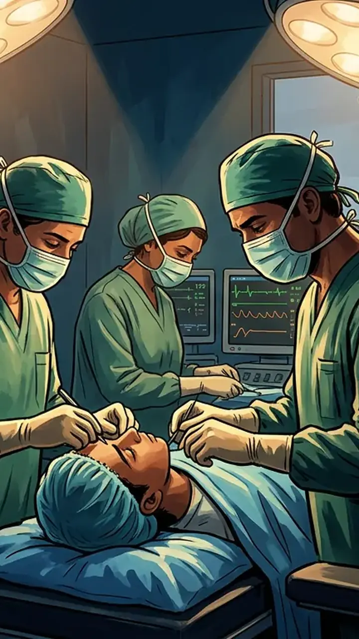 Animated editorial illustration for: Pakistan Army Doctors Save Teen’s Life with Complex Brain Surgery in Gwadar
