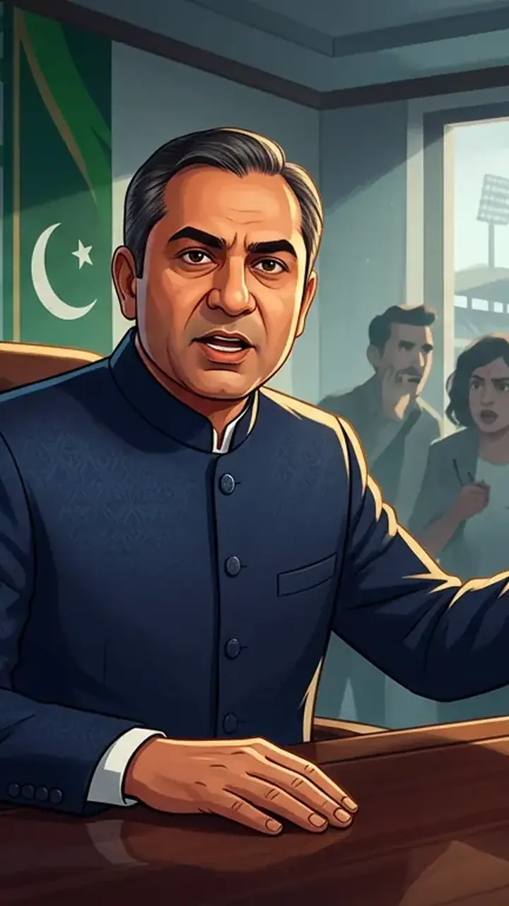 Animated editorial illustration for: Former cricketers criticise team performance amid reports of major PCB overhaul