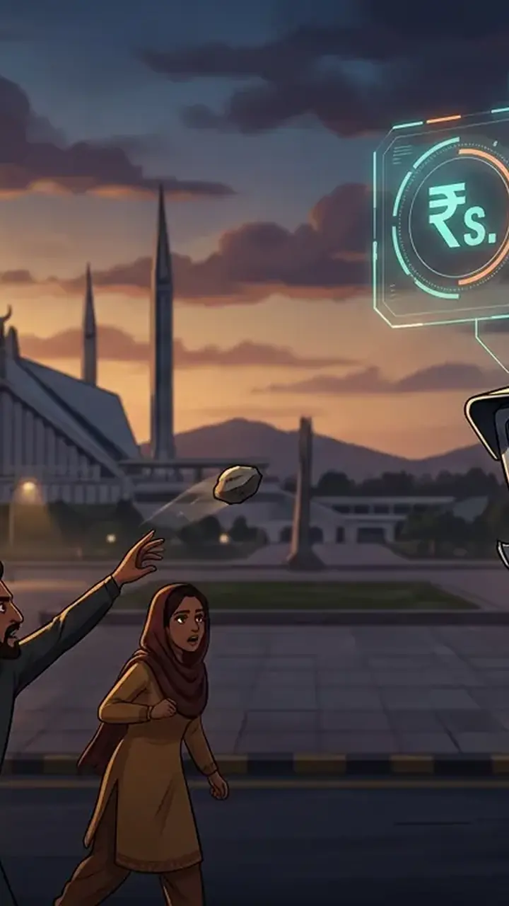 Animated editorial illustration for: President approves ordinance to protect Islamabad Safe City cameras