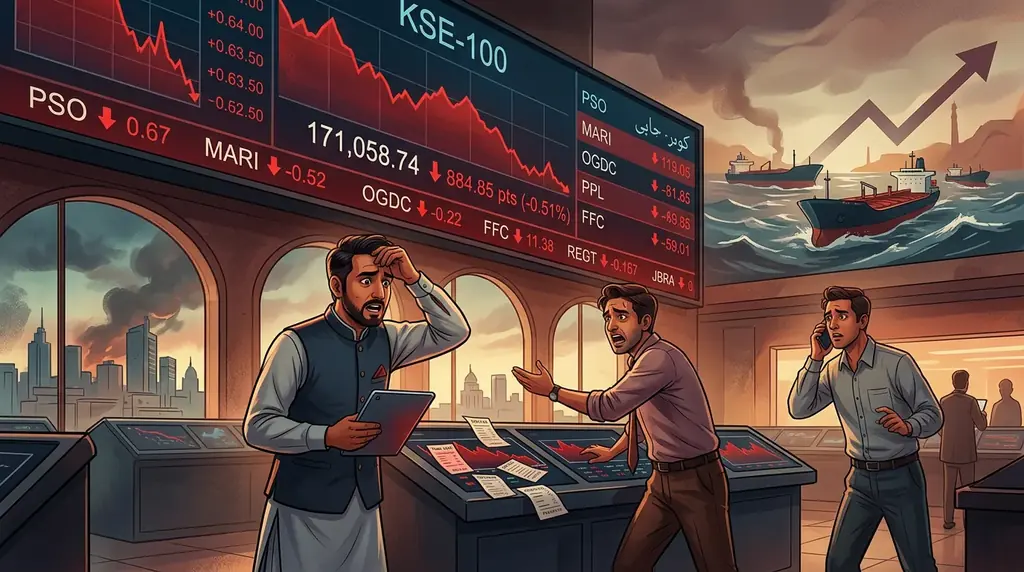 پاکستان اسٹاک مارکیٹ کریش، کے ایس ای 100 انڈیکس 3000 پوائنٹس سے زائد گر گیا