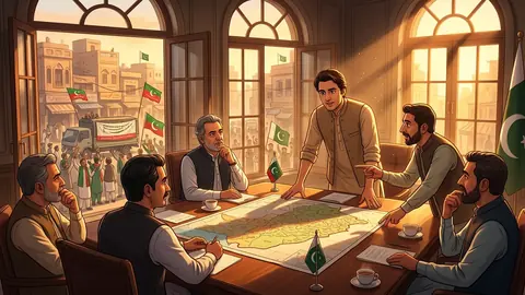 Animated editorial illustration for: PTI Delays September 27 Protest, Reports Suggest New Strategy