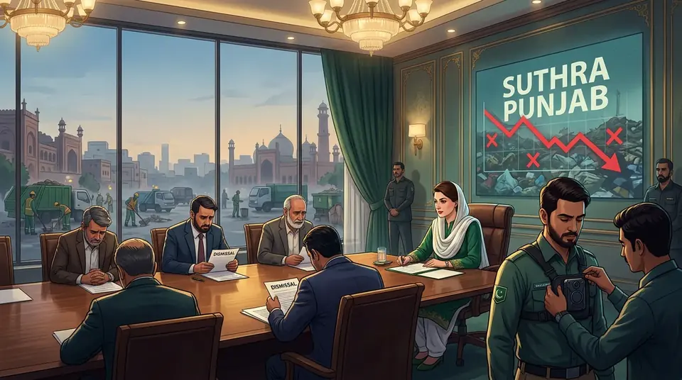 Animated editorial illustration for: Punjab CM Removes Three Suthra Punjab MDs Over Poor Performance