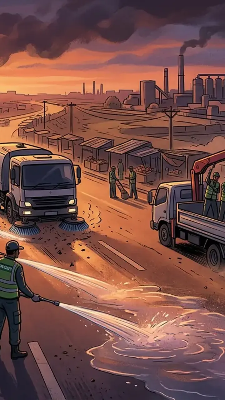 Animated editorial illustration for: Punjab Intensifies Pre-Smog Drive, Vows Zero Tolerance for Crop Burning