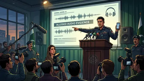Animated editorial illustration for: PTI Rejects Punjab Police Allegations of Planned Protest Violence