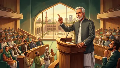 Animated editorial illustration for: Accountability is essential for development, says Punjab Speaker