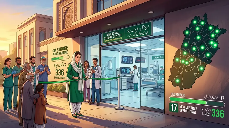 اس خبر کے لیے متحرک اداریاتی خاکہ: پنجاب حکومت کا صوبہ بھر میں اسٹروک سینٹر نیٹ ورک کے منصوبے کی تفصیلات کا اعلان