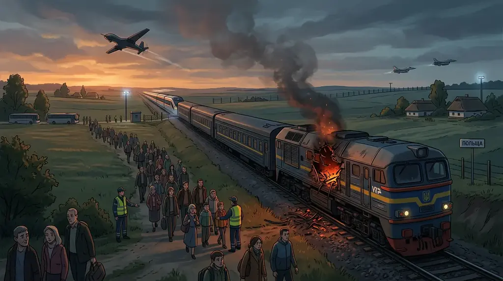 Russian Drone Strikes Train in Ukraine Near Polish Border After Officials Pass