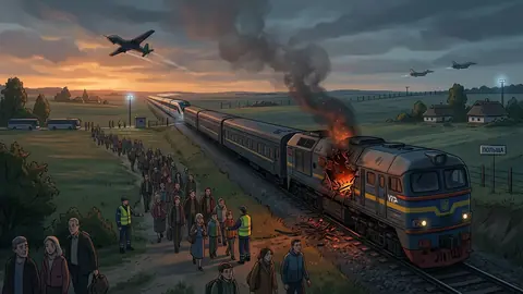 Russian Drone Strikes Train in Ukraine Near Polish Border After Officials Pass