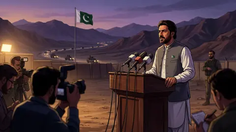 Animated editorial illustration for: Balochistan CM Bugti rules out any dialogue with terrorists