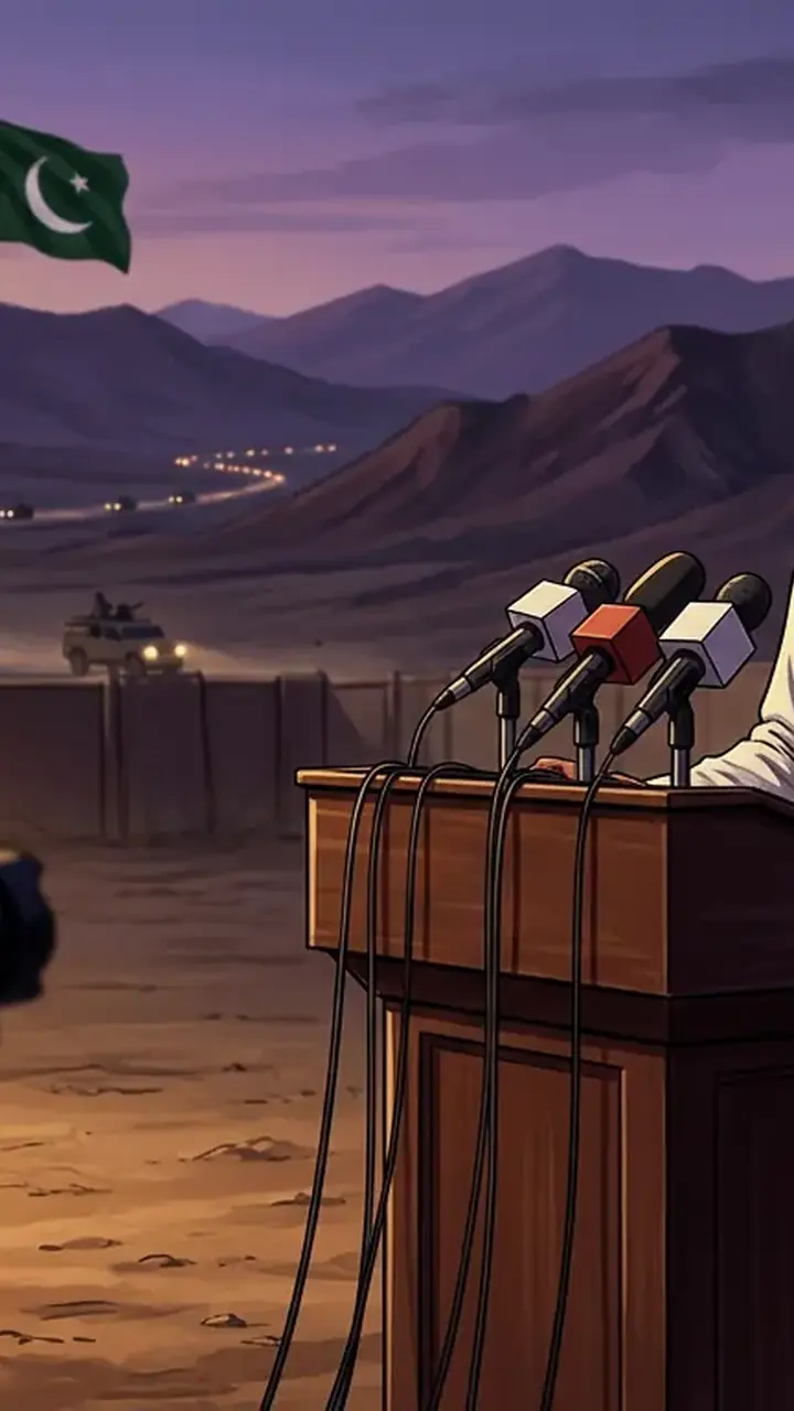Animated editorial illustration for: Balochistan CM Bugti rules out any dialogue with terrorists