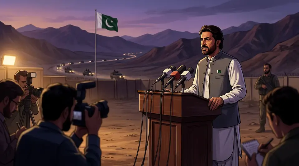 Animated editorial illustration for: Balochistan CM Bugti rules out any dialogue with terrorists