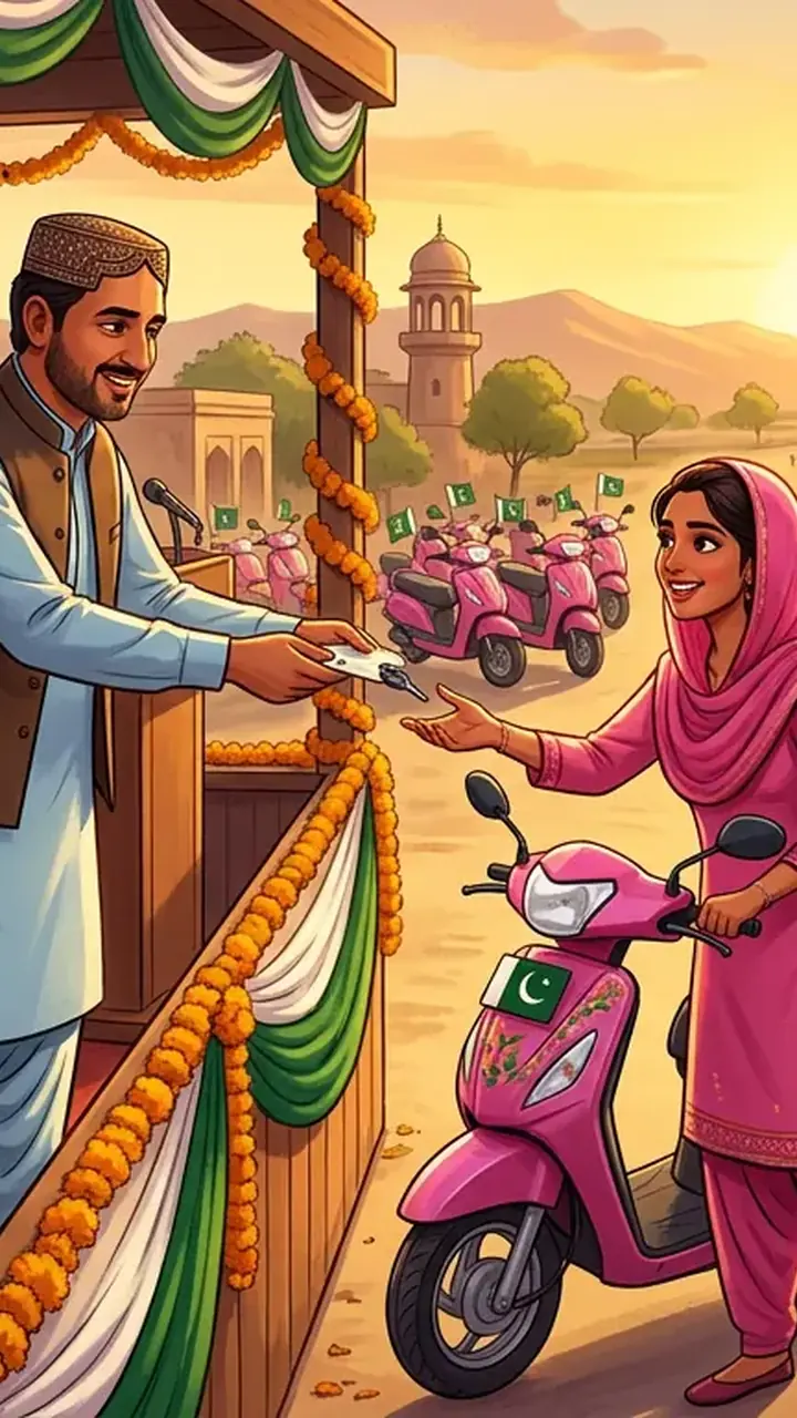 اس خبر کے لیے متحرک اداریاتی خاکہ: شرجیل میمن نے میرپورخاص میں مفت پنک اسکوٹی اسکیم کا افتتاح کر دیا