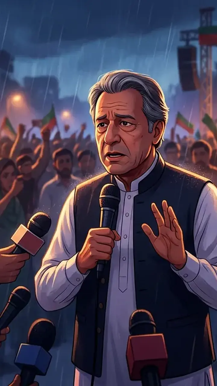 Animated editorial illustration for: PTI Rift Deepens as Afridi Rejects Yousafzai’s Advice on March