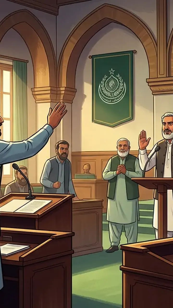 Animated editorial illustration for: Sindh Assembly unanimously demands Centre abolish petroleum levy tax